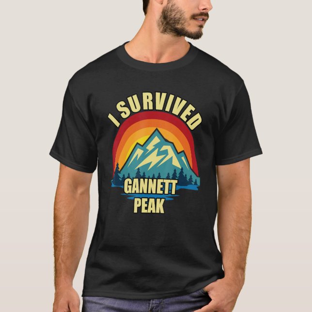 Gannett Peak Hiking Mountian Climbing T-Shirt (Front)