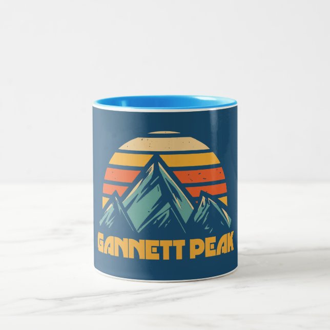 Gannett Peak Retro Turquoise Two-Tone Coffee Mug (Center)