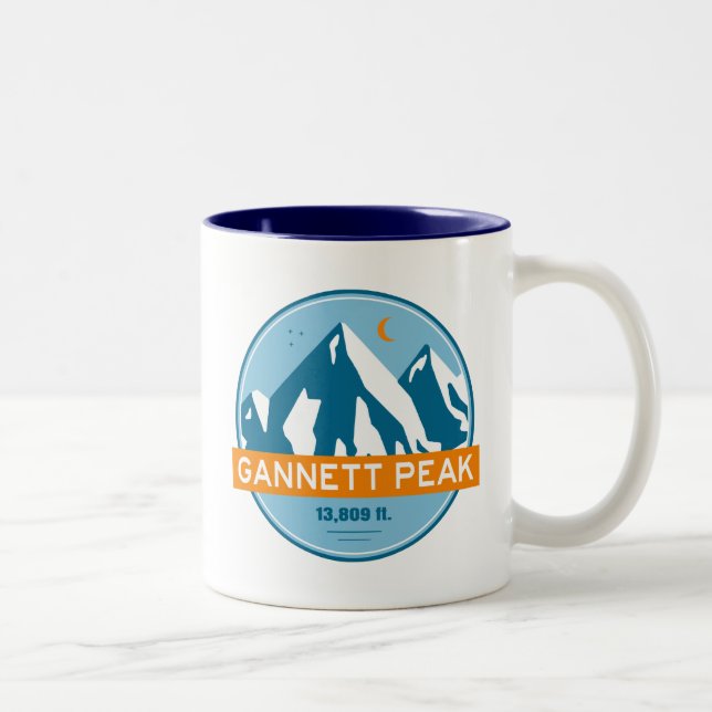 Gannett Peak Wyoming Stars Moon Two-Tone Coffee Mug (Right)