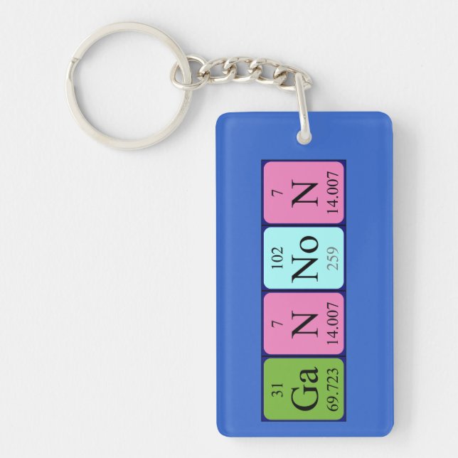 Gannon periodic table name keyring (Front)