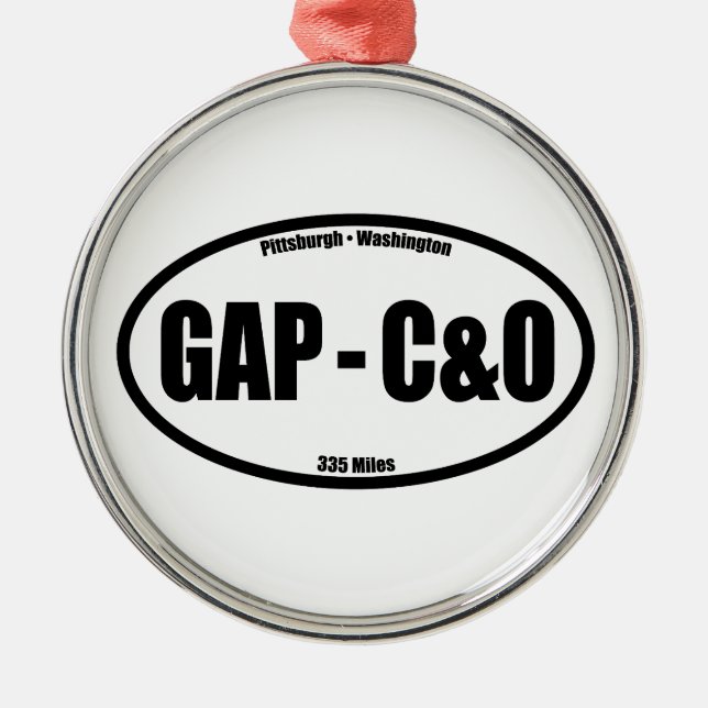 GAP - C&O Towpath Oval Metal Ornament (Front)