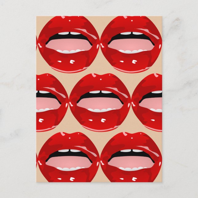 GAP TOOTH GIRL RED LIPS POSTCARDS (Front)