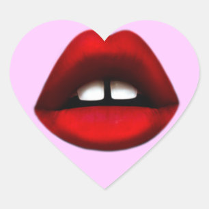 Gap toothed girl heart shaped stickers decals