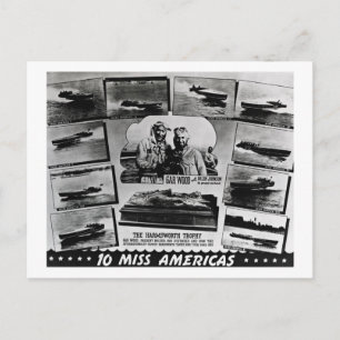 Gar Wood Vintage Speedboat Racing Miss Americas Postcard