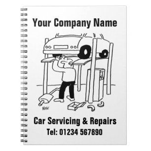 Garage Car Servicing & Vehicle Repairs Notebook
