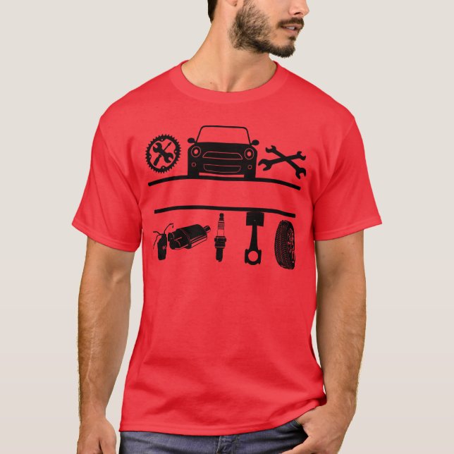 Garage company car mechanic girl T-Shirt (Front)