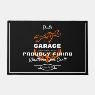 Garage Dad's or Any Name Proudly Fixing Funny Tool Doormat