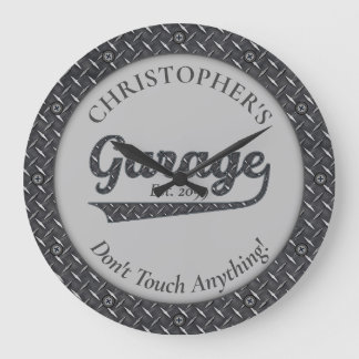 Garage Don't Touch Anything Large Clock