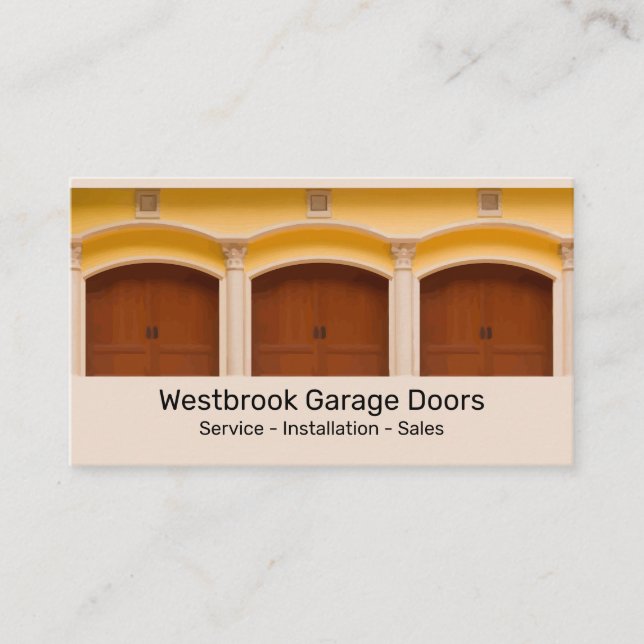 Garage Door Modern Business Cards (Front)