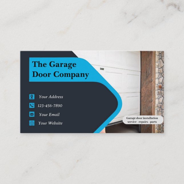 Garage Door Repair Service Business Card (Front)