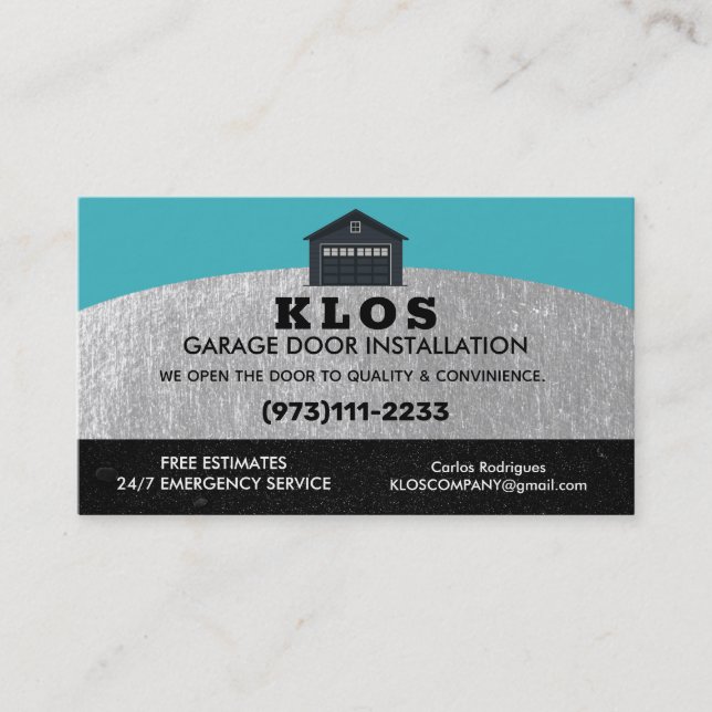 Garage Door Slogans Business Card (Front)