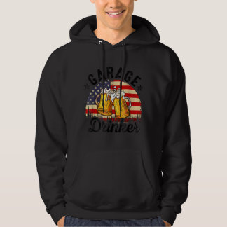 Garage Drinker American Flag Dad Mens Garage Beer  Hoodie