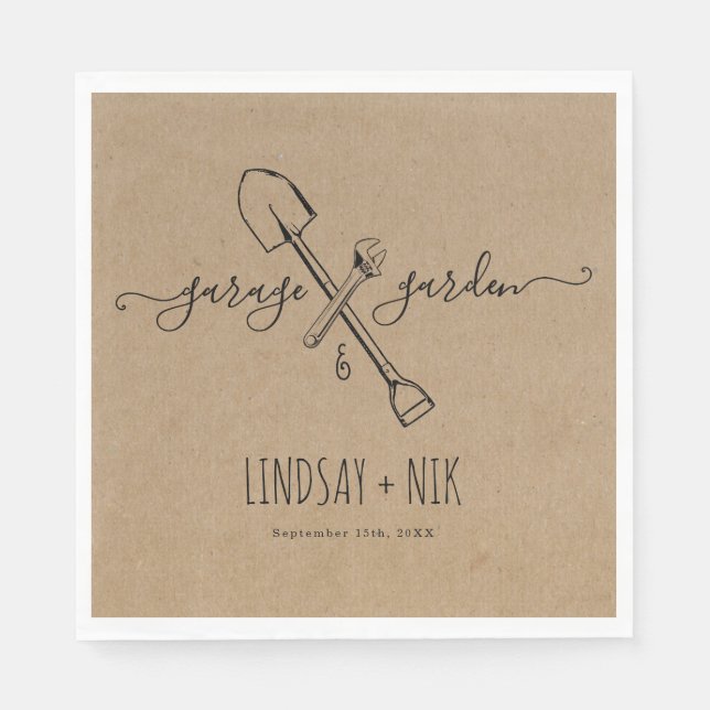 Garage & Garden Bridal / Couple's Shower Napkin (Front)