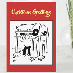 Garage Mechanic Christmas Card