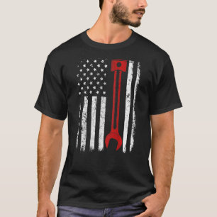 Garage Mechanic Us Flag Wrench Back Bes For Men T-Shirt