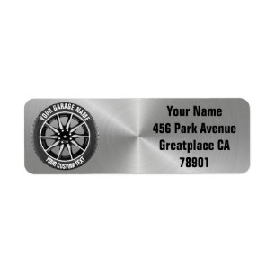 Garage Or Car Repair Owner Car Wheel Return Address Label