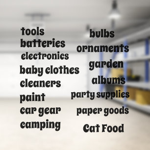 Garage Organizing Customizable  Vinyl