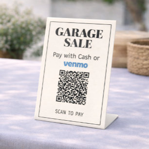 Garage Sale QR Code Sign Venmo & Cash Payment