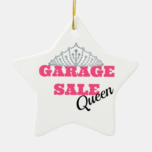Garage Sale Queen Line Ceramic Ornament (Front)