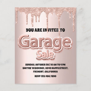 Garage Sale Rose Blush Powder Glitter Drip Flyer