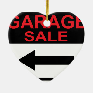 Garage Sale sign this way arrow Vector Ceramic Tree Decoration