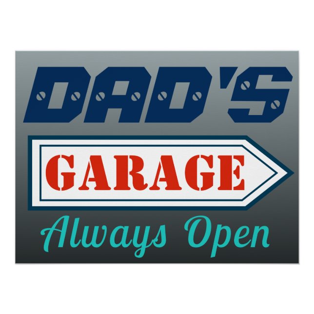 Garage Sign Glossy Poster (Front)
