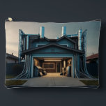 Garage Tech Upgrade large accessory bag pouch<br><div class="desc">Garage Tech Upgrade accessory bag pouches are a humourous ode to inventors, scientists, engineers and entrepreneurs working from their garages and "pushing the envelope" to improve on or innovate new products, code, and methods. Garage Tech Upgrade is Steamy Raimon original synthography art. * also ideal gifts for electricians, architects, builders,...</div>