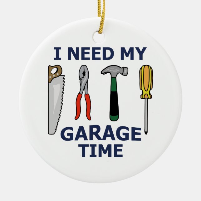 Garage Time Ceramic Ornament (Front)