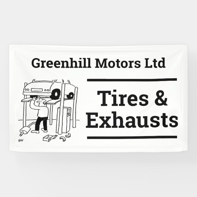 Garage Vehicle Servicing Design Banner (Horizontal)