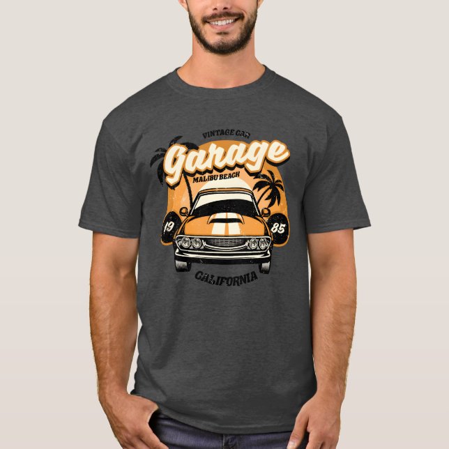 GARAGE VINTAGE CAR CALIFORNIA friend T-Shirt (Front)