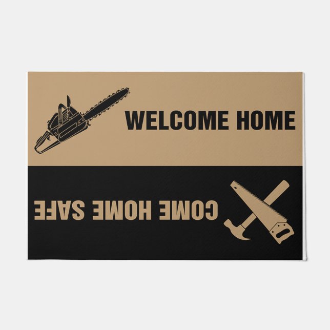 Garage Welcome Mat, Gift For Man Doormat (Front)