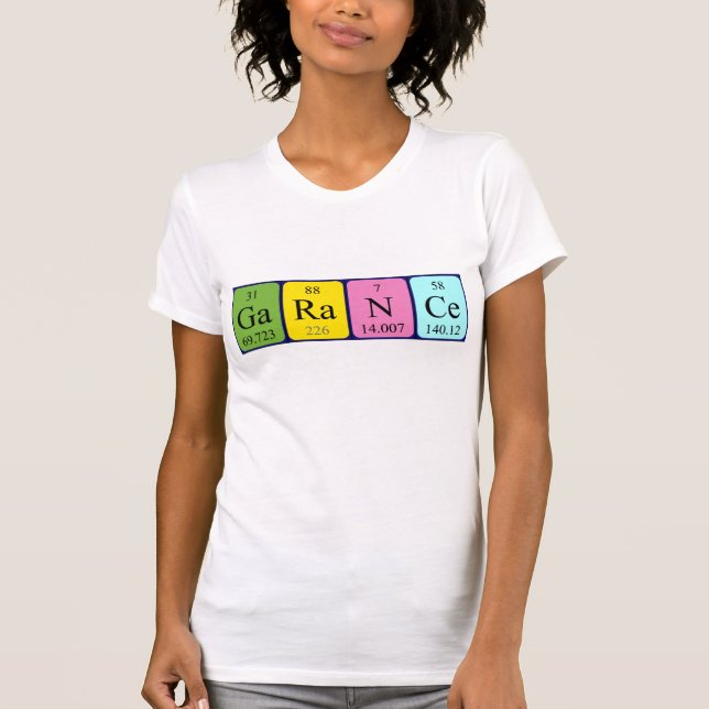 Garance periodic table name shirt (Front)