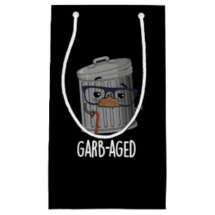 Garb-aged Funny Trash Can Pun Dark BG Small Gift Bag