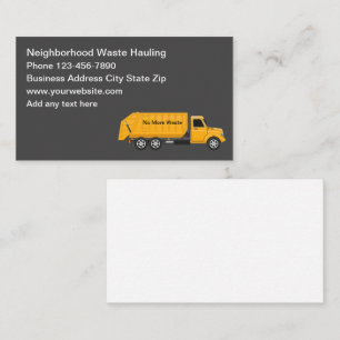 Garbage And Waste Hauling Business Cards