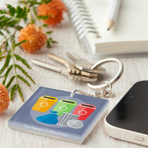 Garbage Collection Waste Management Recycling Key Ring