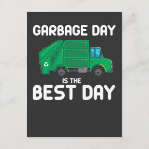 Garbage Day Fun Trash Truck Waste Trucker Dumpster Postcard