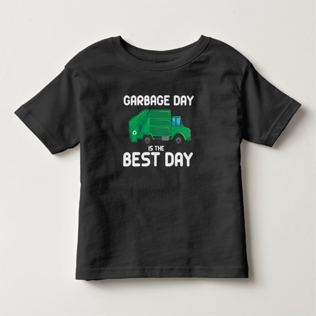 Garbage Day Fun Trash Truck Waste Trucker Dumpster Toddler T-Shirt (Front)