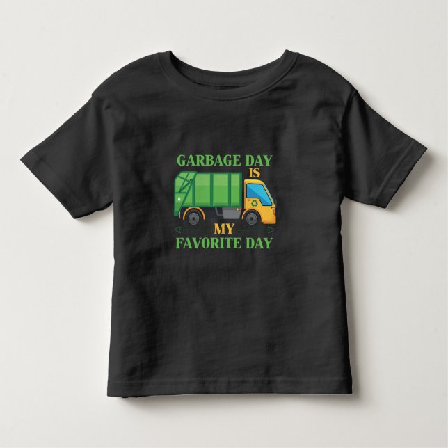 Garbage Day Kids Garbage Truck Trash Recycling Toddler T-Shirt (Front)