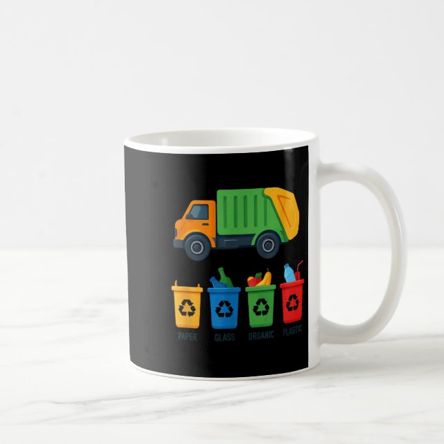 Garbage Day Recycling Truck Kids Boys Toddlers Gir Coffee Mug (Right)