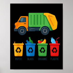 Garbage Day Recycling Truck Kids Boys Toddlers Gir Poster