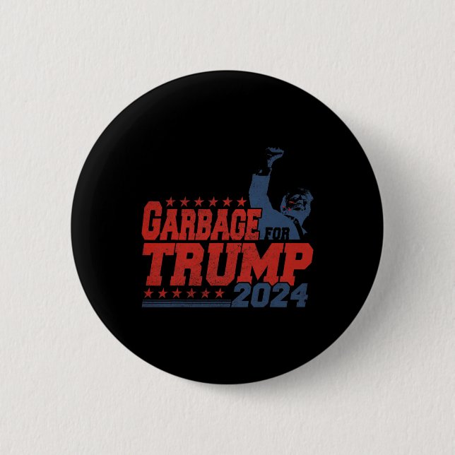 Garbage For Trump 2024  6 Cm Round Badge (Front)