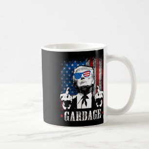 Garbage For Trump 2024 Funny Us American Flag Men  Coffee Mug
