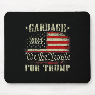 Garbage For Trump 2024 Funny Us American Flag Men Mouse Pad
