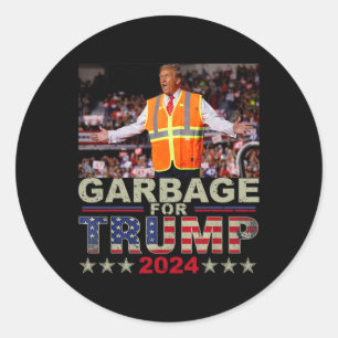 Garbage For Trump 2024 Tees - Trump Supporter Desi Classic Round Sticker