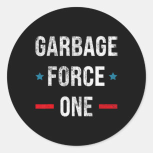 Garbage Force One Trump Funny Classic Round Sticker