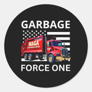 Garbage Force One Trump Tee Mega Garbage Truck Classic Round Sticker
