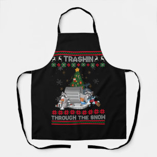 Garbage Gang Opossum Racoon Ugly Christmas Sweate Apron