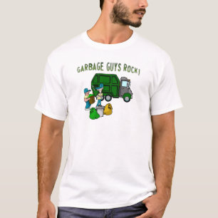 garbage guys rock with men garbage truck t-shirt