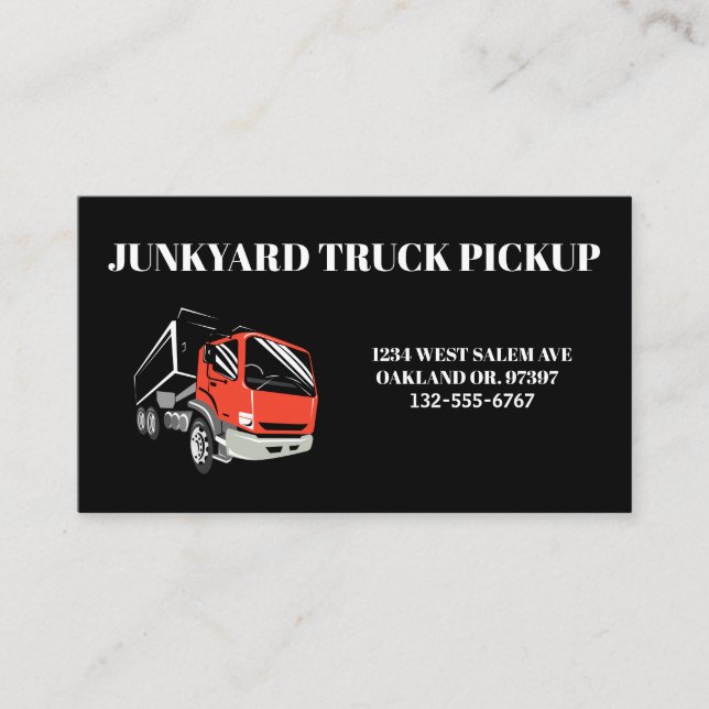 Garbage Junkyard Pickup Business Card (Front)