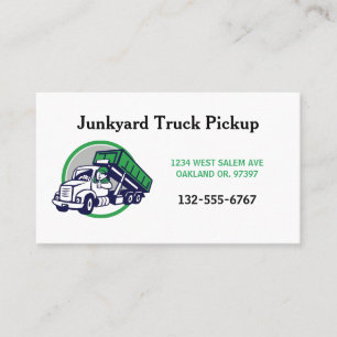 Garbage Junkyard Pickup Cartoon Guy Business Card